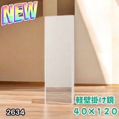 2634 軽量 壁掛け 割れない鏡 幅40cm×高さ120cm ゴールド フィルム