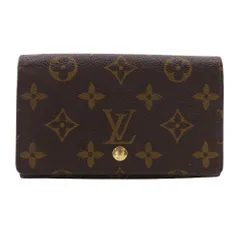 【LOUIS VUITTON】ルイ・ヴィトン ポルトモネ・ビエ・トレゾール M61730 モノグラムアップリケ 茶 SP0031 レディース 二つ折り財布