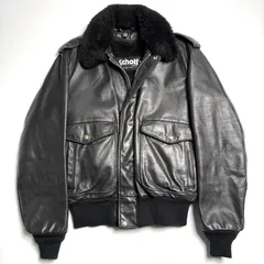 【米国製】SCHOTT レザージャケット 黒 42 フライトジャケット 184SM 本革