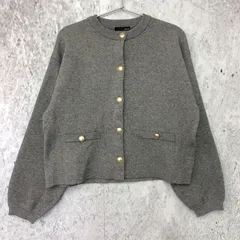 RANAN ラナン ゴールド 調 ボタン ニット カーデ グレー Lサイズ 〇◇☆
