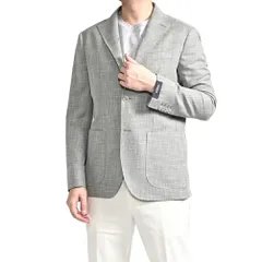 BARBA バルバ / JACKET JIMMY テーラードジャケット 段返り3Bシングル 春夏 メンズ コットン ヴァージンウール グレー イタリア製 434130のサムネイル