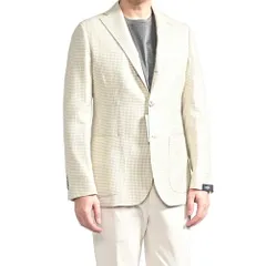 BARBA バルバ / JACKET JIMMY テーラードジャケット 段返り3Bシングル 春夏 メンズ ヴァージンウール シルク リネン チェック ベージュ イタリア製 434182のサムネイル