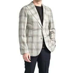 BARBA バルバ / JACKET PL テーラードジャケット 2Bシングル 春夏 メンズ ヴァージンウール カシミヤ チェック グレー イタリア製 434162のサムネイル