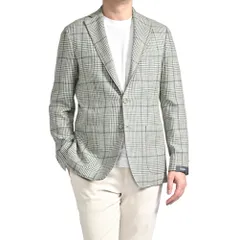 BARBA バルバ / JACKET JIMMY テーラードジャケット 段返り3Bシングル 春夏 メンズ LORO PIANA ヴァージンウール コットン グレンチェック グリーン イタリア製 434193のサムネイル