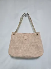 トリーバーチ キルティング スクエア チェーン ショルダーバッグ クロスバッグ ピンク 保証書 0114