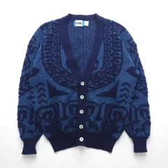 90s USA Vintage Jacquard Knit GITANO 幾何学柄 ニット カーディガン XL ネイビー アクリル 90年代 USA製