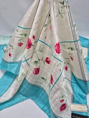 【新品】BURBERRY シルク混合ハンカチ 大判サイズ ミニスカーフ