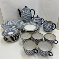タイ伝統工芸 ベンジャロン焼 ポット＆カップ＆ソーサー4客 シュガー