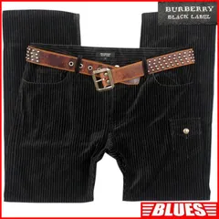BURBERRY BLACK LABE 廃盤 バーバリーブラックレーベル パンツ ノバチェック ベロア ストライプ メンズ 79 黒 刺繍 バーバリー_ウエスト83cmから87cm一覧←SEULB屋着古← TJ1146