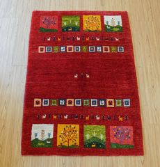 ペルシャ絨毯 カシュクリ ギャッベ リズバフトギヤべ 125×85cm - メルカリ