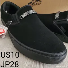 VANSバンズ■新品未使用 2025年 日本企画 廃版  SLIP ON スリッポン V98CF CHN BLACK 本革 オールスエード US10 JP28 黒 モカシン ローファー レザー デッキシューズ