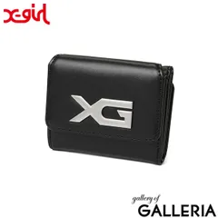 エックスガール 三つ折り財布 レディース 女子高生 かわいい X-girl 財布 ブランド 可愛い 小さい 折り財布 ミニ財布 XG EMBLEM BUCKLE FAUX LEATHER MINI WALLET 105254054006のサムネイル