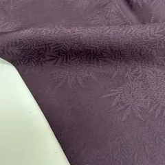 色無地 裄67.5 正絹 紋なし 地模様 上品な紫色 袷 着物 MK-3006