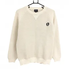 【超美品】パーリーゲイツ セーター アイボリー アップルワッペン モヘヤ混 ニット レディース 2(L) ゴルフウェア PEARLY GATES