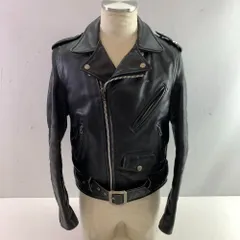 04w4878▽※【中古】Schott ショット 613XX ダブルライダースジャケット USA製 サイズ：36 ブラック アメカジ レザージャケット【八王子店】