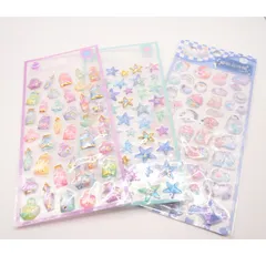 3Dシール ぷくぷくシール ボンボンドロップ風シール 立体　3枚セット　①