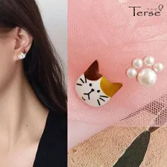 三毛猫 ピアス アシンメトリー パール 肉球 バレンタイン プレゼント 左右非対称 かわいい レディース 猫 アクセサリー フェミニン 普段使い お出かけ デート 彼女へ ホワイトデー ギフト 冬 キュート 送料無料 即購入OK 最短当日〜翌日発送
