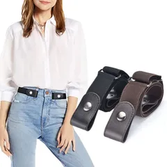 【フォロー割】締めつけ感なく サイズ調整可能 トイレ楽々 カジュアル おしゃれ 穴なし 男女兼用 調整 ウエスト メンズ レディース バックル付属 ベルト 2個セット ゴムベルト [Dorasu]