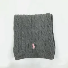 ) 正規品 POLO RALPH LAUREN ポロラルフローレン ケーブル編みケーブル グレー マフラー スカーフ