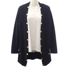 シャネル CHANEL ココマークボタン ロング カーディガン トップス 40 P72463K1039794305 カシミヤ ブラック レディース【中古】【Aランク】