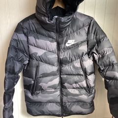 Nike フード付きダウンジャケット XL グレー/カモフラージュ - メルカリ
