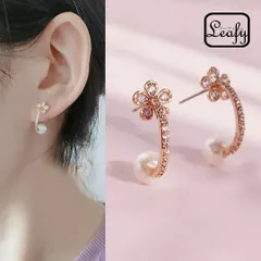 Ｃ型フープピアス パール 花 レース エレガント バレンタイン プレゼント ジルコニア レディース 上品 華やか シルバー アクセサリー 冠婚葬祭 普段使い お出かけ 彼女へ ホワイトデー ギフト 春 小さめ 大人 送料無料