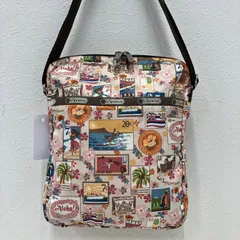 8314　LeSportsac レスポートサック　ショルダーバッグ　小さめ　ミニ　レディース　軽量　ハワイ限定　切手柄　ハイビスカス　花柄　シンプル　カジュアル