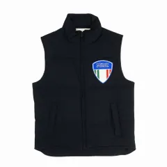 HYDROGEN ハイドロゲン ロゴワッペン ウール ダウンベスト アウター ジップアップ ブラック サイズS メンズ 【中古】