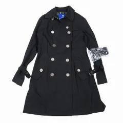 BUBERRY BLUE LABEL バーバリーブルーレーベル E1A01-731-09 トレンチコート ノバチェック柄裏地 ブラック 36 S レディース 【中古】