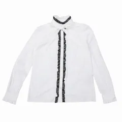 DOLCE&GABBANA ドルチェアンドガッバーナ F5F28/FU5MF レース フリル ボウタイ ブラウス ドレスシャツ 長袖 38 M レディース 【中古】