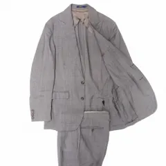 Polo Ralph Lauren ポロ ラルフローレン イタリア製 スーツ セットアップ グレンチェック柄 ジャケット 38R M グレー メンズ 【中古】