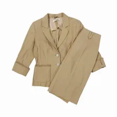 i BLUES イブルース マックスマーラ コットン リネン スカート スーツセットアップ 38 S ベージュ レディース 【中古】