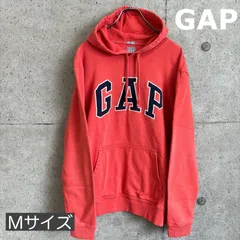 【USED】US 古着 GAP ギャップ ロゴ パーカー サーモン オレンジ M プルオーバー フーディー ビッグロゴ 裏起毛 古着 アメカジ カジュアル USA古着 メンズ ストリート アメリカ USA アメカジ スポカジ スウェット フード
