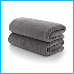 【人気商品】グレー】デイリータオル 2枚セット ビッグフェイスタオル ミニバスタオル 吸水 100*40cm 速乾 マイクロファイバー 大人も子供も使える ヘアドライタオル【Lumimi お風呂上がり耐久性 バス用品