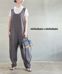 【30%OFF】ニコルソン&ニコルソン nicholson&nicholson サロペット オールインワン ジャンプスーツ コットン スウェット 裏毛 かわいい カジュアル チャコール グレー・JELLY-3552301(レディース)