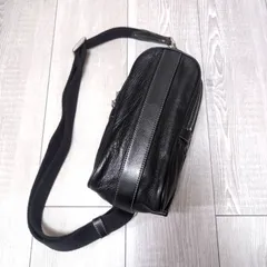 aniary Leather Body Bag Sling Bag Black Shrunken Leather アニアリ レザー ボディバッグ ブラック シボ革 ダブルファスナー
