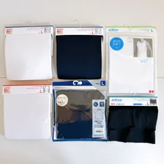 新品未使用　ユニクロ　メンズ　インナー　まとめ　6点まとめ　メンズLサイズ　Tシャツ　長袖　半袖　ヒートテック　エアリズム　管理番号KKVTRRA235