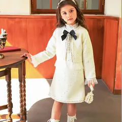 入学式 卒業式 スーツ 即購入OK 卒園式 女の子 女の子 2点セット 子供服 ジャケット フリル パール リボン ワンピース 子供 キッズ セットアップ フォーマル セレモニー 発表会 結婚式 七五三 入園式 パーティー ドレス lilan10
