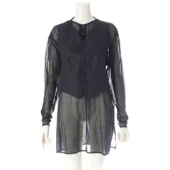 ジャンポールゴルチエ ジャンポールゴルチエ ファム コットン 多重ボタン ベスト レイヤード 変形 ストールドッキング プルオーバー シャツ ブラウス ブラック 40【中古】