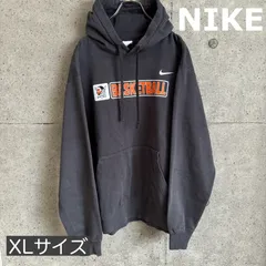 【USED】US 古着 NIKE ナイキ バスケットボール パーカー XL グレー プルオーバー フーディー ロゴ プリント 古着 スポーツ カジュアル USA古着 メンズ ストリート アメリカ USA アメカジ スポカジ スウェット フード チャコール