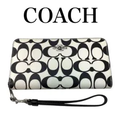 【極美品】COACH コーチ シグネチャー ラウンドファスナー 長財布
