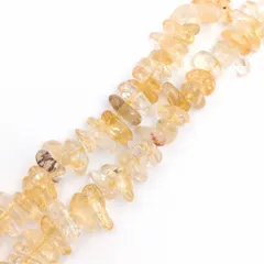 シトリン 黄水晶 さざれ 38cm 連売り さざれ石 サザレ 天然石 パワーストーン 浄化 ブレスレット ビーズクラブ