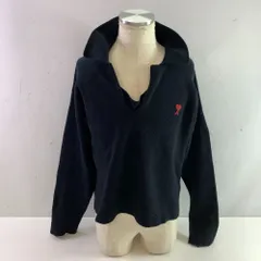 04w5078▽※【中古】AMI Alexandre Mattiussi AMI PARIS アミパリス レディース ユニセックス ポロ ニット セーター UPL346-KN0042 ブラック【八王子店】
