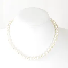 超美品『USED』真珠 8mm ネックレス パール/シルバー レディース オフホワイト 白 冠婚葬祭 華やか パーティ お呼ばれ フォーマル