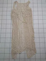 ◇ ⊂ クティール kutir KT127062BW かぎ編みロングベスト ベージュ系 レディース E  【1511250014116】