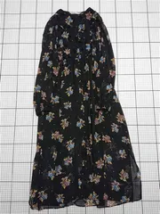 ◇ ⊇ ワンピース ザラ ZARA BASIC Z1975DENIM 花柄シフォンワンピース ブラック系 レディース E  【1511250013973】