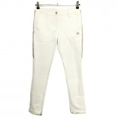 デサントゴルフ パンツ 白系×ベージュ ストレッチ 裏微起毛 サイドロゴ 中田英寿  レディース 61/S ゴルフウェア DESCENTE