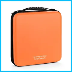 【数量限定】blu-ray ディスク収納ケース 大容量 CDケースポータブルEVA DVD/VCD 収納 192枚収納 (192枚 オレンジ色 LIOVODE 192)