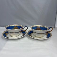 ミントン ビンテージ カップ＆ソーサー 2客セット 金彩 青花柄 