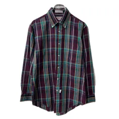 McGREGOR 長袖 チェックシャツ M パープル マルチカラー マックレガー ボタンダウン 胸ポケット 長袖シャツ トップス 春物 a801-5722